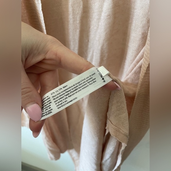 Eileen fisher cream linen blend light weight long cardigan - Picture 2 of 4